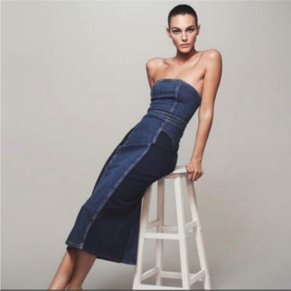 NEW WITH TAGS Strapless Zara Denim Dress (XS)